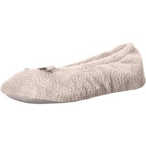 👑Women Taupe Chevron Casual Closed Toe Comfort Fuzzy Slip On Ballerina Slippers